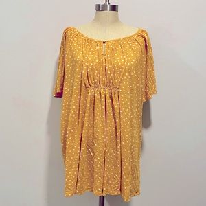 Old Navy Yellow Polka Dot Keyhole Maternity Top Size XXL